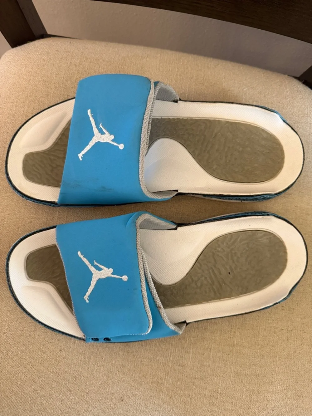 Jordan 3 Men’s Slides Sandals Dark Powder Blue Size 8
